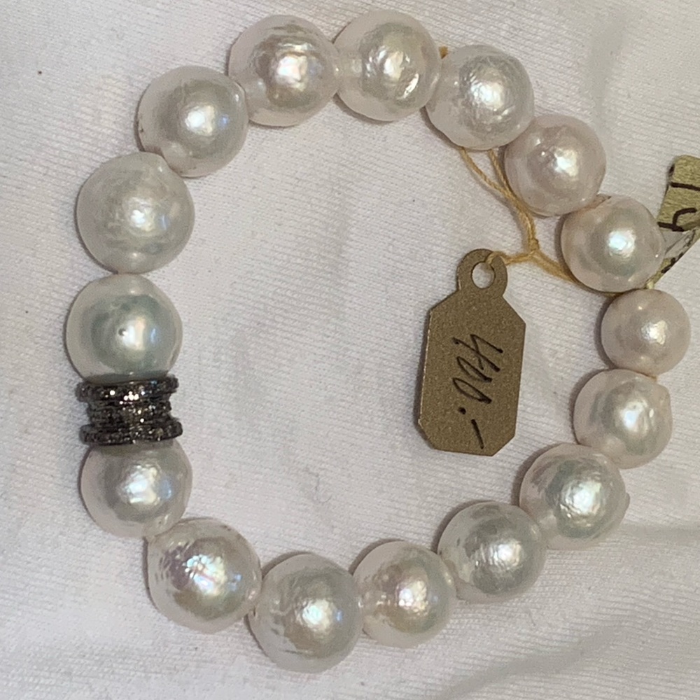 Safia  Day Pearl and Diamond Bracelet